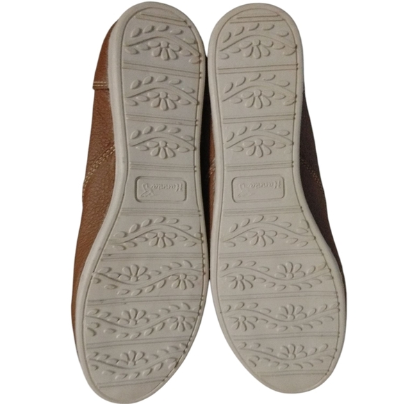 NEW CHARLESTON SHOE CO. Light Brown Leather Lace Up Loafers Tan Flats Sz 7 - Picture 7 of 10